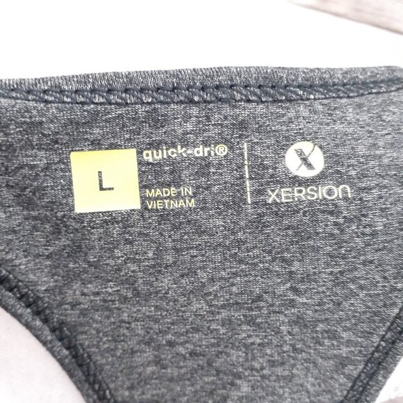 Xersion Quick Dri Tank L Racer Back Workout Pink Gray 306A - Picture 3 of 4
